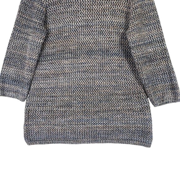 Alison Sheri grey Silver Long Sleeve Open Knit Sweater size xl - Picture 5 of 14